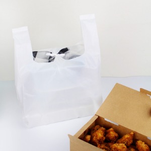 치킨봉투 무지 (100매)흰색 배달음식 포장 테이크아웃 식당 봉투