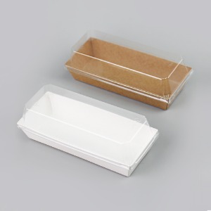 직사각 케이스 세트 (100개)크라프트/화이트 샐러드 샌드위치 디저트 식품포장 테이크아웃 상자