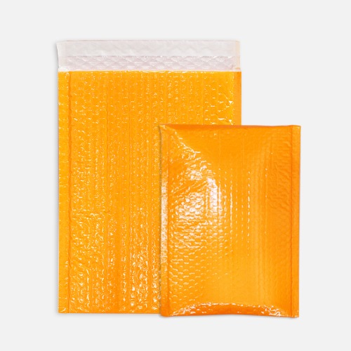 비닐안전봉투 오렌지 (100매)9사이즈 에어캡(뽁뽁이) 우편 택배발송 보호포장 접착팩