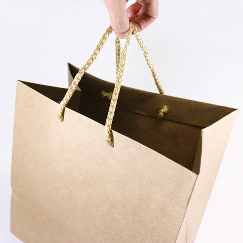 크라프트 도시락 종이쇼핑백 (50매)2가지 사이즈 배달 테이크아웃 선물 상품포장 봉투