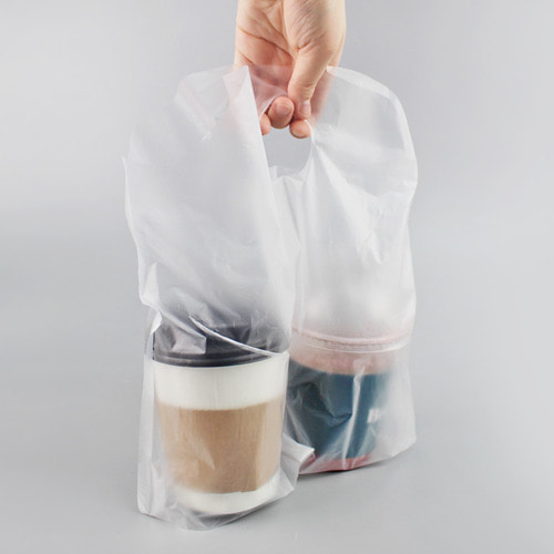 컵캐리어 2구 2종 (200매)음료 소스 사이드 포장 배달 비닐쇼핑백