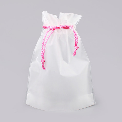 나시지 복주머니 분홍끈 (50매)3가지 사이즈 반투명 상품 선물 포장 보관 고급 조임 봉투