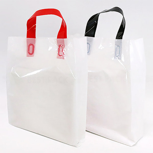 PE화이트/투명 루프백매장 홍보 판촉 기획 이벤트 상품포장 끈손잡이 쇼핑백 비닐봉투