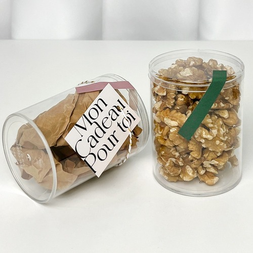 투명 원형 플라스틱 쿠키통 (6매)  쿠키 견과류 사탕 소분 포장 PET