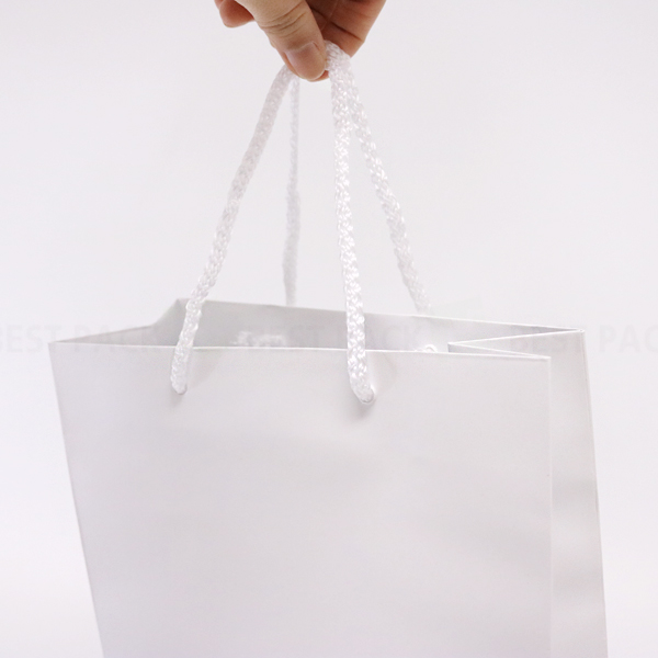 화이트 무광 종이쇼핑백 (10매)4가지 사이즈 깔끔한 흰색 아트지 매장 백화점 상품 선물 포장백 봉투