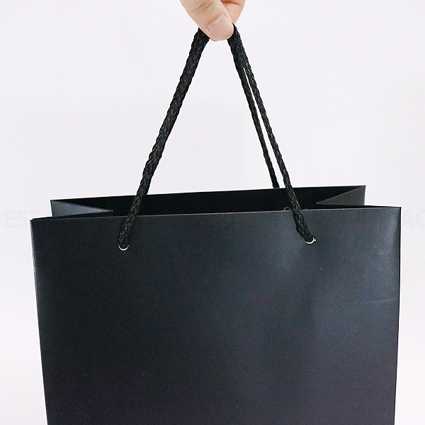 블랙 무광 종이쇼핑백 (50매)4가지 사이즈 깔끔한 검정색 아트지 매장 백화점 상품 선물 포장백 봉투
