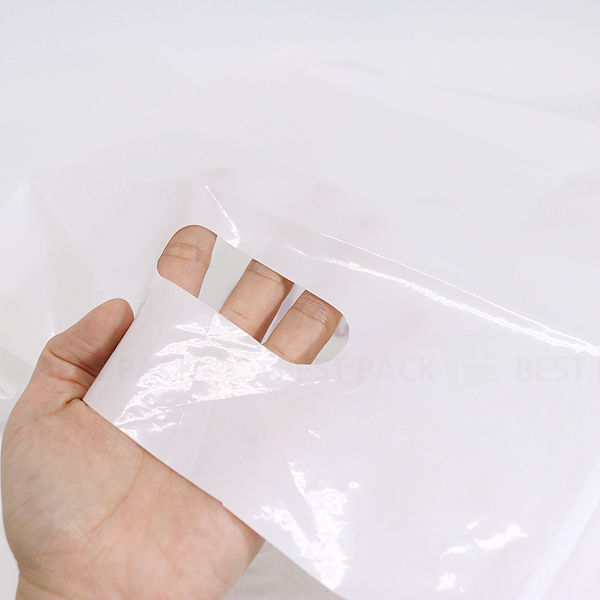 PE화이트 무지 비닐쇼핑백 (100매)3가지 사이즈 옆으로 폭이 들어간 흰색 봉투 베이커리 홍보 판촉 의류