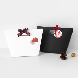 화이트/블랙 상자형 쇼핑백 (10매) 타올 스카프 쿠키 비누 답례품 생일 선물포장 손잡이박스 인쇄제작가능