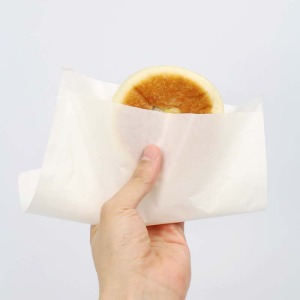 식품포장지 봉투형 화이트2가지 사이즈 내면코팅 호떡 고로케 만두 와플 선물포장 노루지 종이백