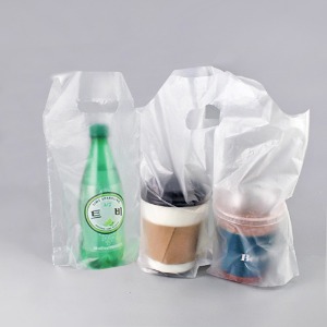 컵캐리어 1구 / 2구 음료수 커피 쥬스 소스 포장 배달 절취선 비닐봉투